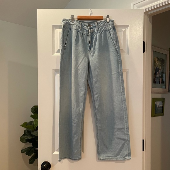 american eagle light wash wide leg jeans - Picture 1 of 4